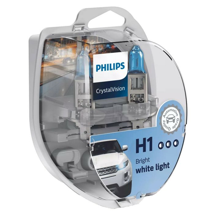 Комплект галогенових ламп PHILIPS H1 12258CVSM Crystal Vision + W5W 4300K 55W 12V P14,5s