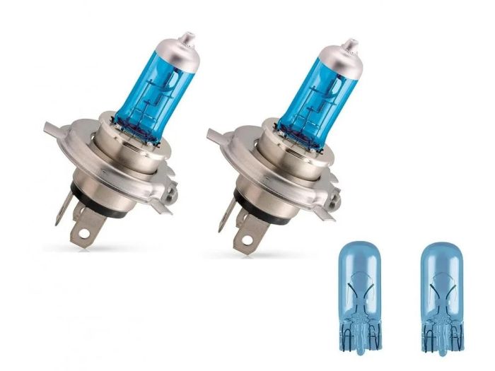 Комплект галогенових ламп PHILIPS H4 12342CVSP CrystalVision + W5W 4300K 60/55W 12V P43t