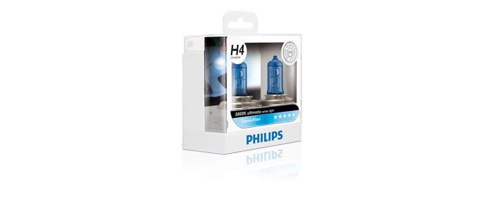 Комплект галогенових ламп PHILIPS H4 12342DVSP DiamondVision 5000K 60/55W 12V P43t