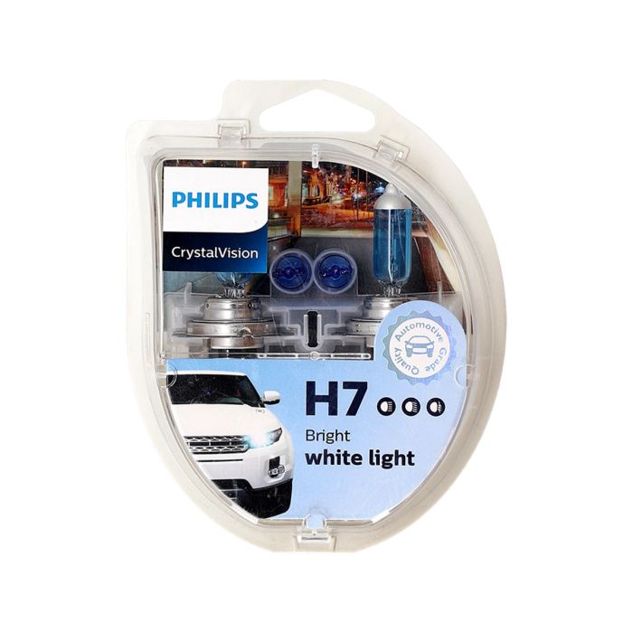 Комплект галогенових ламп PHILIPS H7 12972CVSP CrystalVision + W5W 4300K 55W 12V PX26d