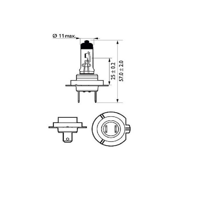 Галогенова лампа PHILIPS H7 12972PRC1 Vision +30% 55W 12V PX26d
