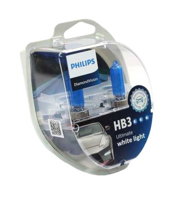 Комплект галогенових ламп PHILIPS HB3 9005DVS2 DiamondVision 5000K 65W 12V P20d (2 шт)