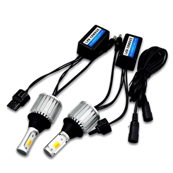Ходові вогні BAXSTER DRL + поворот W21W Cob Light CANBUS W3X16q 12V