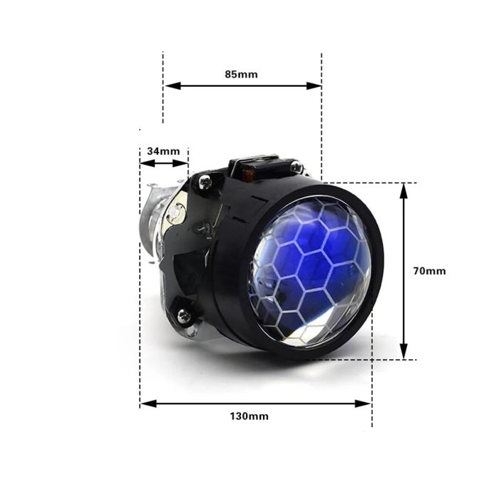 Лінза універсальна Sanvi Honeycomb під ксенонову лампу H1 ∅2.5″ комплектується перехідниками (1 шт)