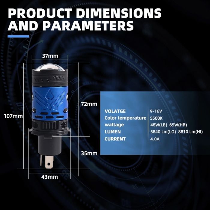 Комплект світлодіодних лінз Sanvi F90 MINI 12V 48/65W LASER