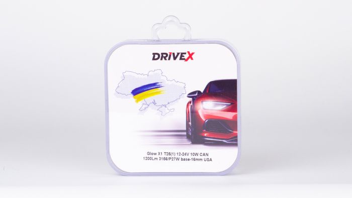 Світлодіоди в габаритні вогні. Підсвітку номера та салона DriveX Glow X1 T25(1) 12-24V 10W CAN 1200Lm 3156/P27W base-16mm USA к-т.