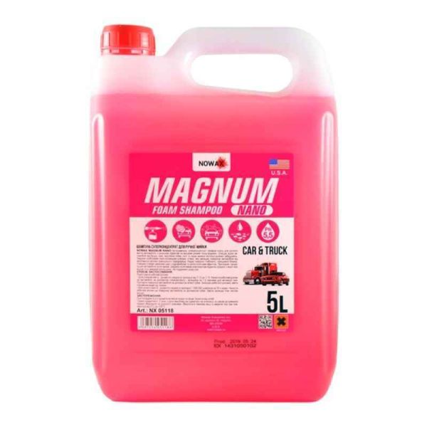 Концентрированная активная пена Nowax Magnum 5л для ручной и бесконтактной мойки авто (NX05118)