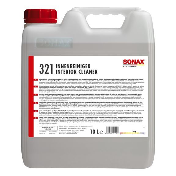 Концентрат очищувача інтер'єру автомобіля 10 л SONAX Interior Cleaner (321605)