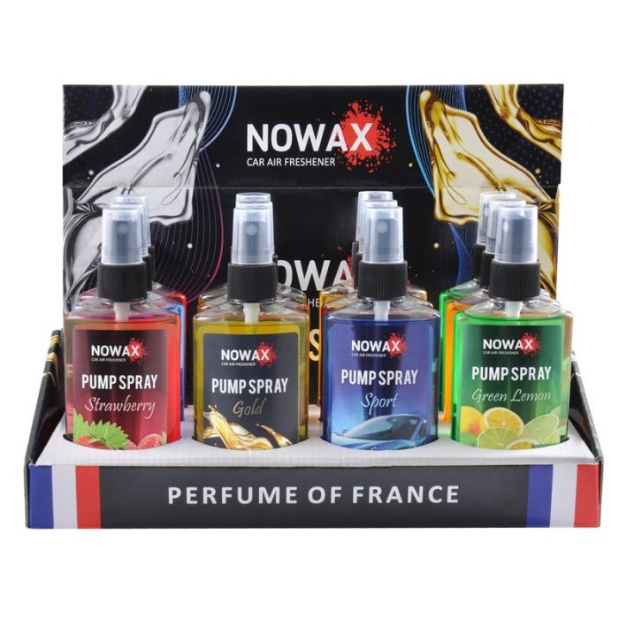Набор ароматизаторов для авто Nowax Pump Spray 75мл Микс 1 12 штук в планшетах (NX07530)