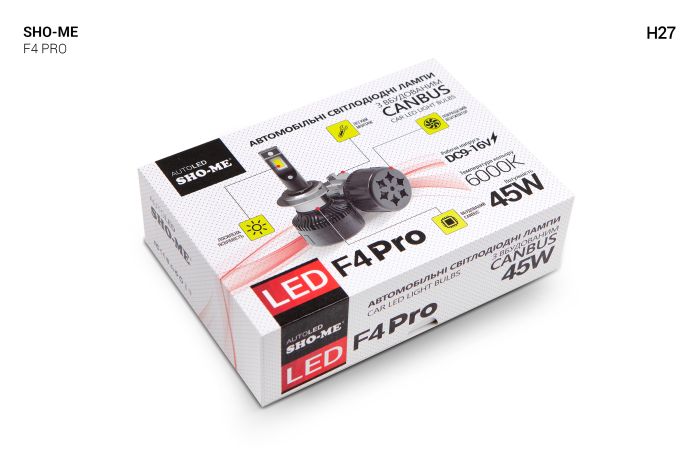 Комплект светодиодных ламп Sho-Me F4-Pro H27 45W