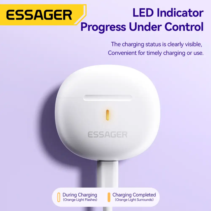 Бездротові навушники TWS ESSAGER Shining SL02 White (EEJTW-SL02)