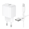 Мережевий зарядний пристрій з кабелем BOROFONE BAS42A Potential single-port QC3.0 charger set(Micro)(EU) White (6941991113796)