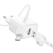 Мережевий зарядний пристрій з кабелем BOROFONE BAS42A Potential single-port QC3.0 charger set(Micro)(EU) White (6941991113796)