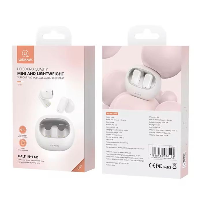 Бездротові навушники TWS Usams US-TD22 Earbuds - TD Series White (BHUTD01)