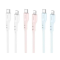 Кабель HOCO X97 Crystal color silicone charging data cable iP white (6931474799791)