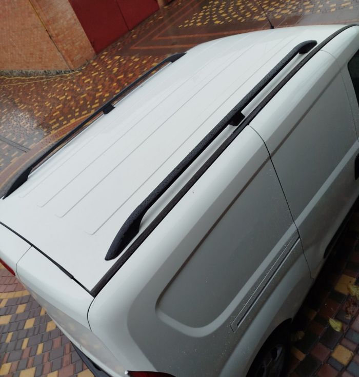 Черные рейлинги Стандарт, Металлические опоры для Fiat Doblo II 2010-2022 гг