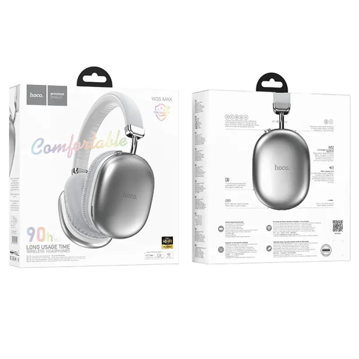 Бездротові накладні навушники HOCO W35 Max Joy BT headphones Silver (6942007612210)