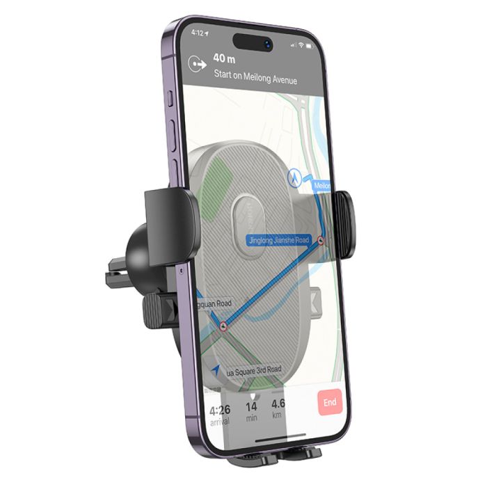 Автотримач для телефона BOROFONE BH92 Grand one-button car holder(air outlet) Black (6941991103681)