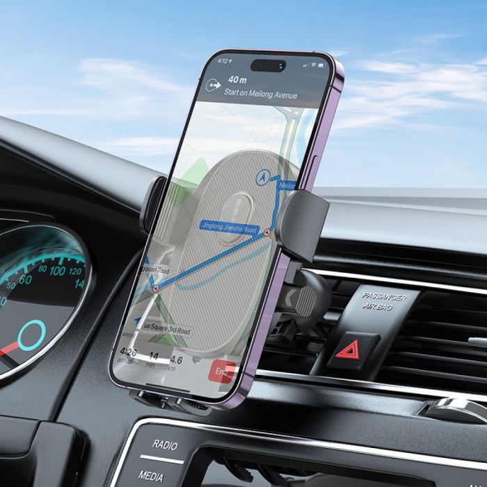 Автотримач для телефона BOROFONE BH92 Grand one-button car holder(air outlet) Black (6941991103681)
