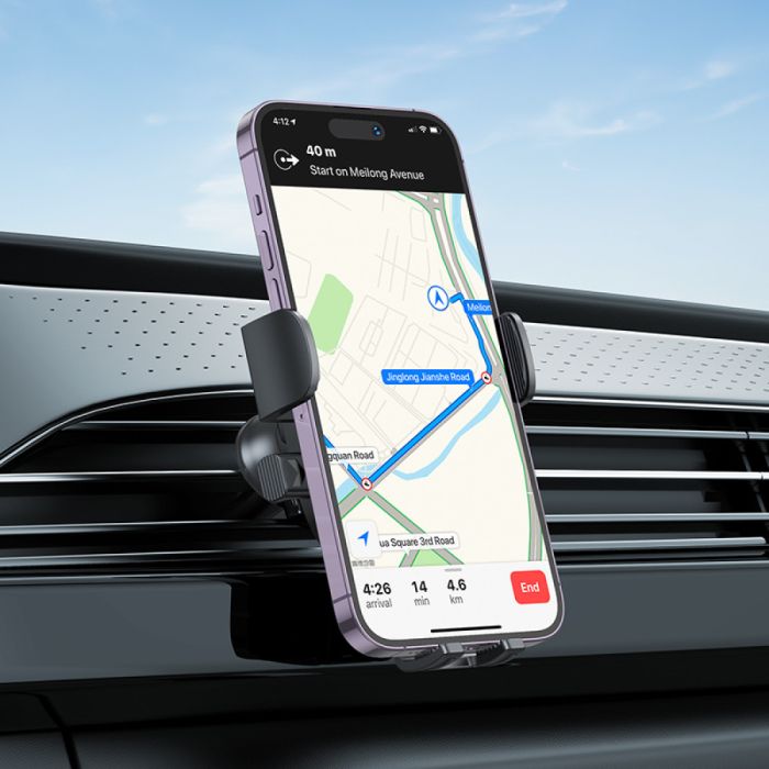 Автотримач для телефона BOROFONE BH92 Grand one-button car holder(air outlet) Black (6941991103681)