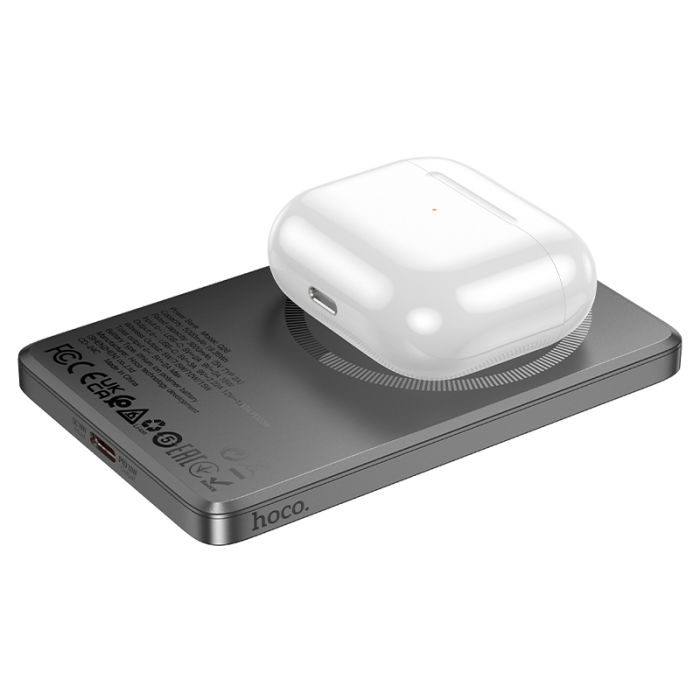 Зовнішній акумулятор HOCO Q26 Joy PD20W magnetic fast charging power bank(5000mAh) metal gray (6942007624039)