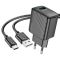 Мережевий зарядний пристрій з кабелем HOCO CS21A Rich single port QC3.0 charger set (Type-C)(EU) Black (6942007609906)
