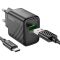 Мережевий зарядний пристрій з кабелем HOCO CS21A Rich single port QC3.0 charger set (Type-C)(EU) Black (6942007609906)