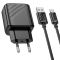 Мережевий зарядний пристрій з кабелем HOCO CS21A Rich single port QC3.0 charger set (Type-C)(EU) Black (6942007609906)