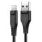 Кабель ACEFAST C3-02 USB to iP 2.4A, 1.2m, TPE, TPE connectors, Black (6974316280828)