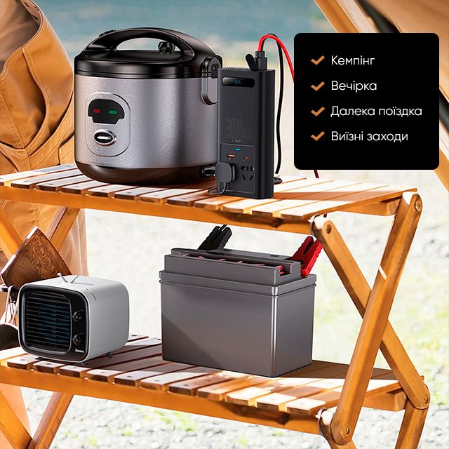 Автомобільний інвертор Baseus IGBT Power Inverter 300W (110V US/JP ) Black (CGNB010001)
