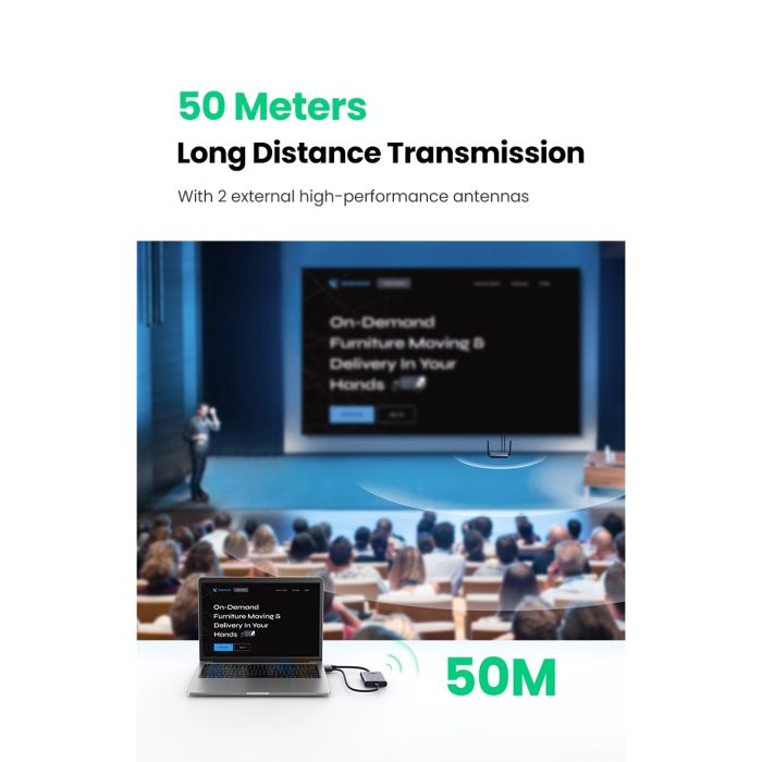 Безпровідний подовжувач UGREEN CM506 Wireless HDMI Extender Transmitter and Receiver 50m(UGR-50633A) (UGR-50633A)
