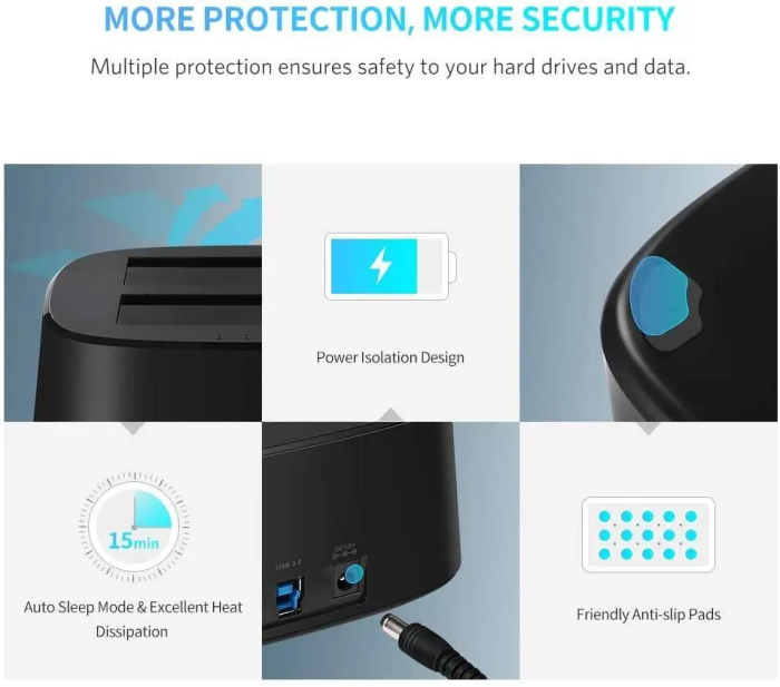 Док-станція UGREEN CM198 USB 3.0 to SATA Dual-Bay Hard Drive Duplicator/Cloner EU (UGR-50857) (UGR-50857)