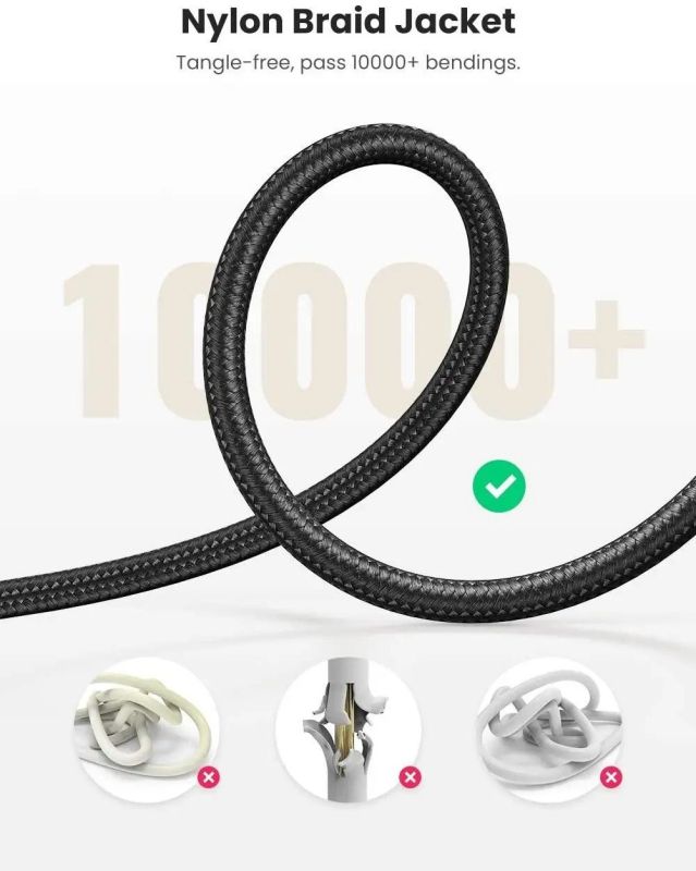 Аудіокабель UGREEN AV112 3.5mm Male to 3.5mm Male Cable Gold Plated Metal Case with Braid 1m (Black)(UGR-50361) (UGR-50361)