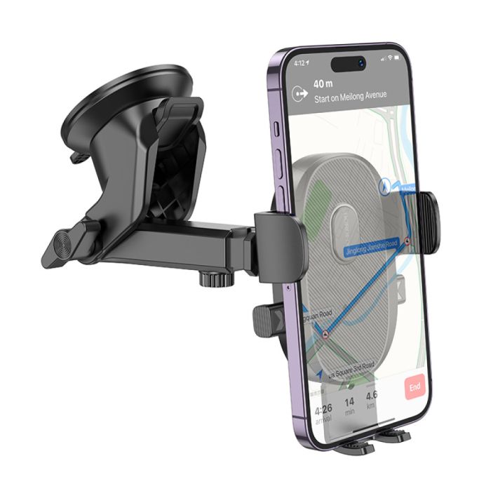 Автотримач для телефона BOROFONE BH93 Grand one-button car holder(center console) Black (6941991103698)