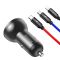 Автомобільний зарядний пристрій Baseus Digital Display Dual USB 4.8A Car Charger 24W+Three Primary Colors 3-in-1 Cable1.2M (TZCCBX-0G)