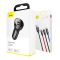 Автомобільний зарядний пристрій Baseus Digital Display Dual USB 4.8A Car Charger 24W+Three Primary Colors 3-in-1 Cable1.2M (TZCCBX-0G)