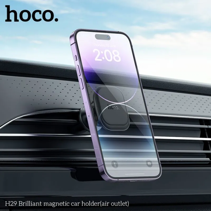 Автотримач для телефона HOCO H29 Brilliant magnetic car holder(air outlet) Black (6942007611466)