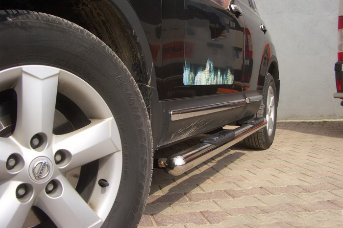 Боковые трубы (2 шт., нержавейка) для Nissan Qashqai 2007-2010 гг