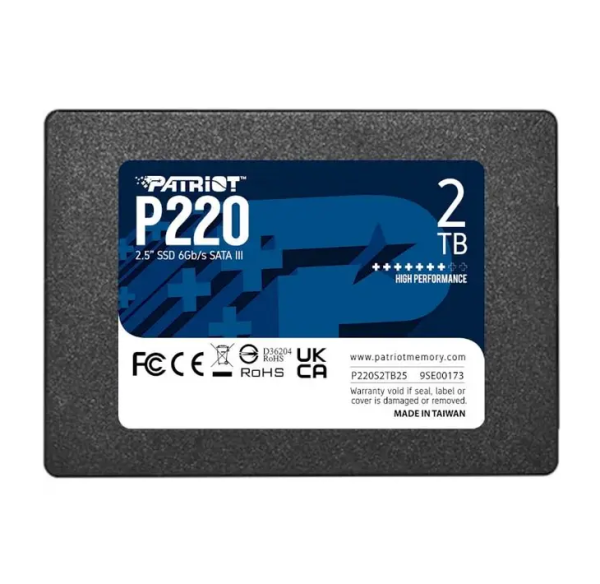 Накопичувач SSD Patriot P220 2TB 2.5" 7mm SATAIII (P220S2TB25)