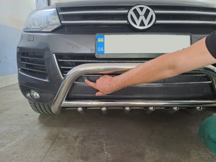 Кенгурятник WT003 (нержавейка) для Volkswagen Touareg 2010-2018 гг