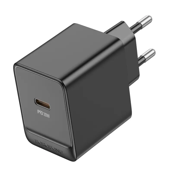 Мережевий зарядний пристрій BOROFONE BAS13A Erudite single port PD20W charger(EU) Black (6941991104855)