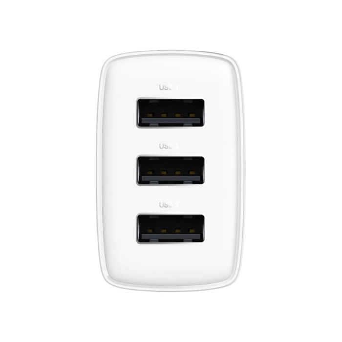 Мережевий зарядний пристрій Baseus Compact  Charger 3U 17W EU White (CCXJ020102)