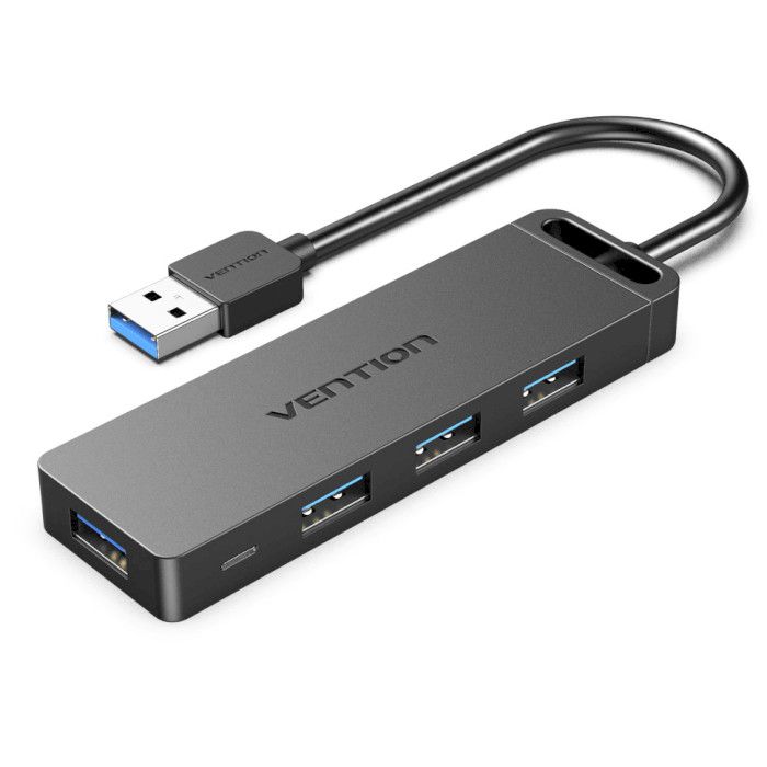 USB-хаб Vention 4-Port USB 3.0 Hub With Power Supply 0.15M Black (CHLBB) (CHLBB)