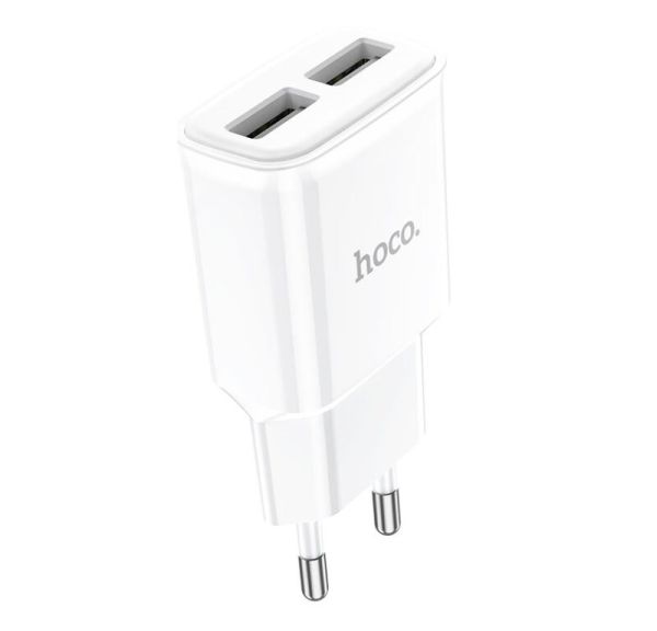 Мережевий зарядний пристрій HOCO C88A Star round dual port charger 12W White (6931474749499)
