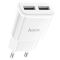 Мережевий зарядний пристрій HOCO C88A Star round dual port charger 12W White (6931474749499)