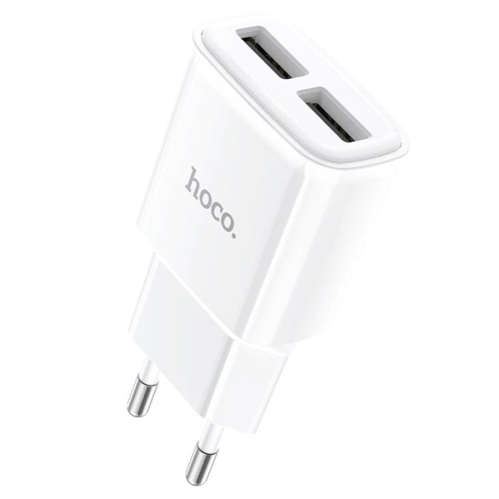 Мережевий зарядний пристрій HOCO C88A Star round dual port charger 12W White (6931474749499)
