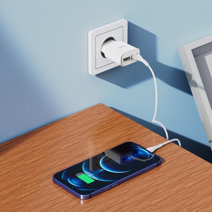 Мережевий зарядний пристрій HOCO C88A Star round dual port charger 12W White (6931474749499)