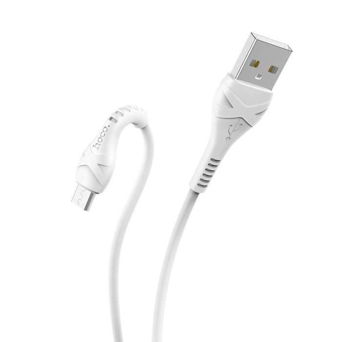 Кабель HOCO X37 USB to Micro 2.4A, 1m, PVC, PVC connectors, White (6931474710505)