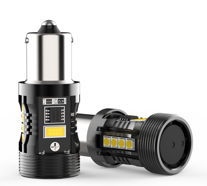 Комплект светодиодных ламп Infolight PY21W, BAU15S (1156) Canbus Amber
