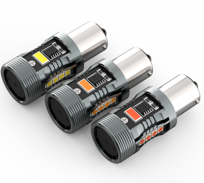 Комплект светодиодных ламп Infolight PY21W, BAU15S (1156) Canbus Amber